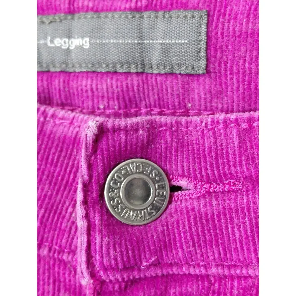 Levi's Pink Leggins Stretch Pants Women Slim Corduroy Size 25